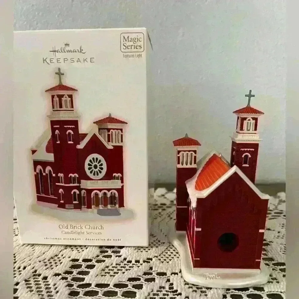 Hallmark NEW 2009 Christmas Ornament #12 Magic Old Brick‎ Church Candlelight Ser